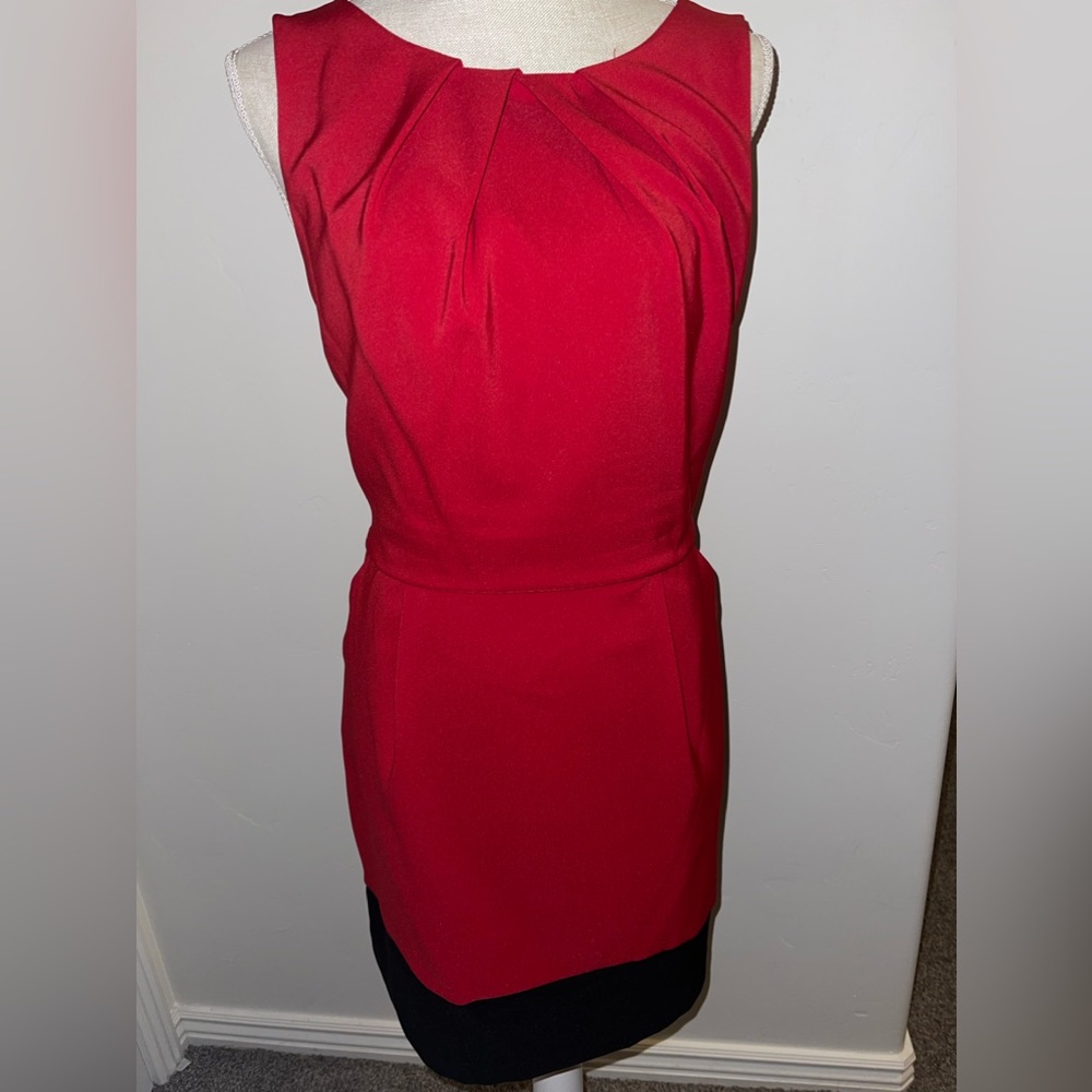 BCX red dress with black bottom line with pocket size 13 in women junior